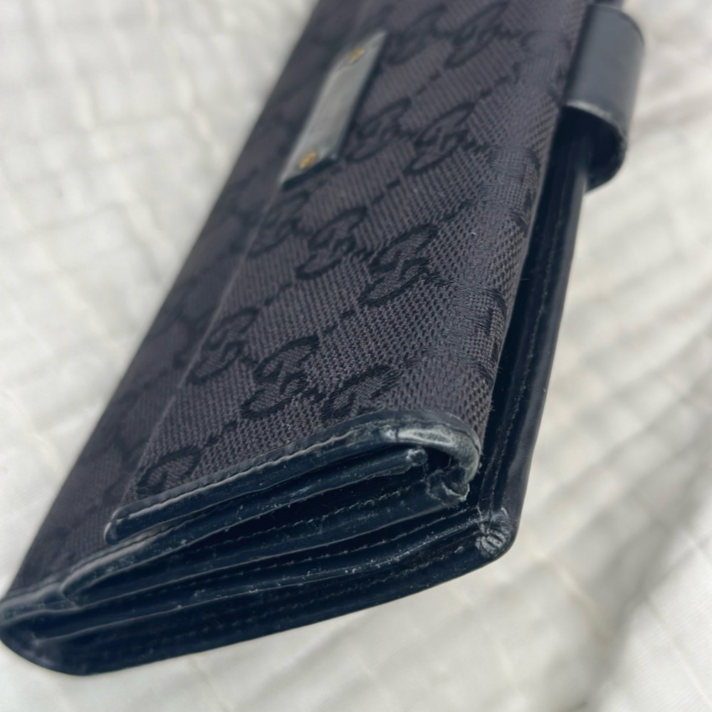 Authentic Gucci Monogram Continental Wallet In Bl… - image 6